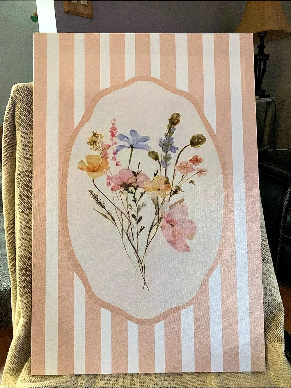 Pink & White Floral Mixed Media Wall Art 16x24